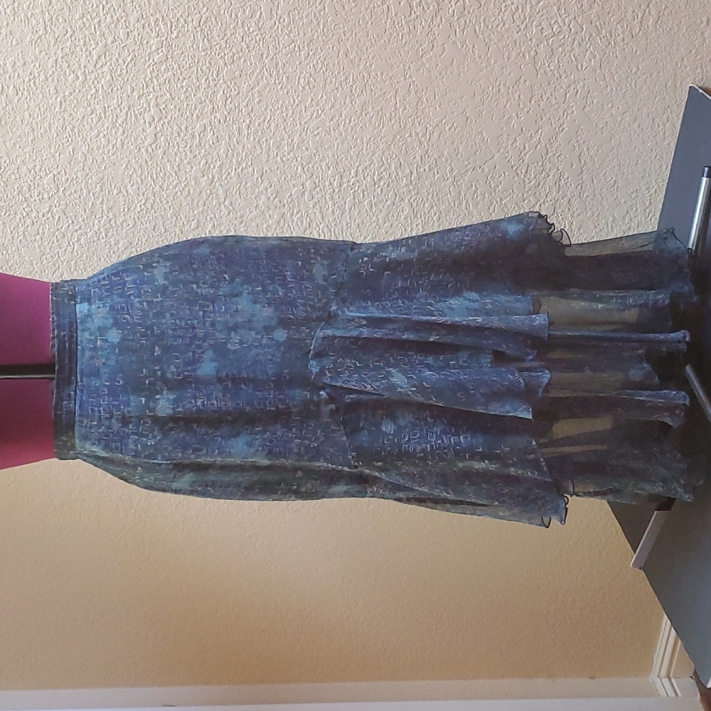 Silk-chiffon tiered Peruvian Connection skirt.